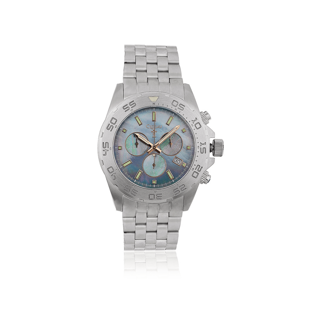 Clogau WRU Black Mother of Pearl Stainless Steel Men's Watch - Eagle and Pearl Jewelers