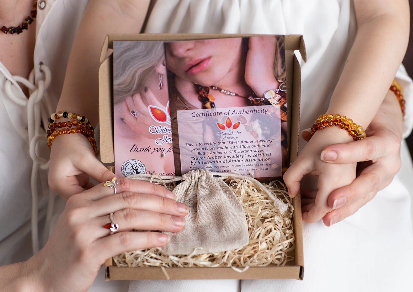 SilverAmber 925 Sterling Silver & Baltic Amber Modern Designer Pendant - Eagle and Pearl Jewelers