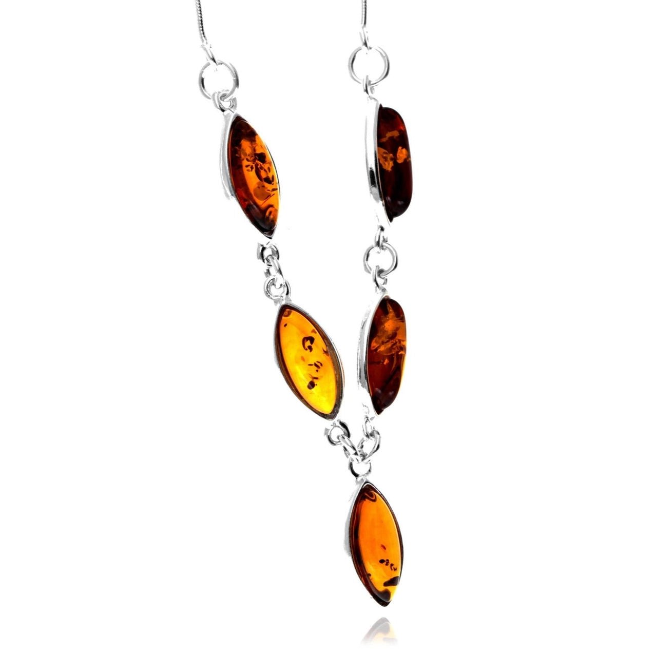 SilverAmber 925 Sterling Silver & Genuine Baltic Amber Classic Necklace - Eagle and Pearl Jewelers