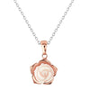 Dew Mother Of Pearl Pink Carnation Rose Gold Plate Pendant - Eagle and Pearl Jewelers