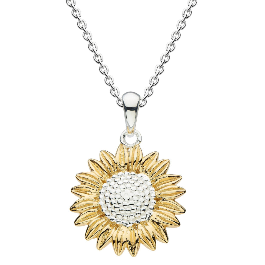 Dew Sunflower Gold Plate Pendant - Eagle and Pearl Jewelers