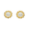 Dew Sunflower Gold Plate Stud Earrings - Eagle and Pearl Jewelers