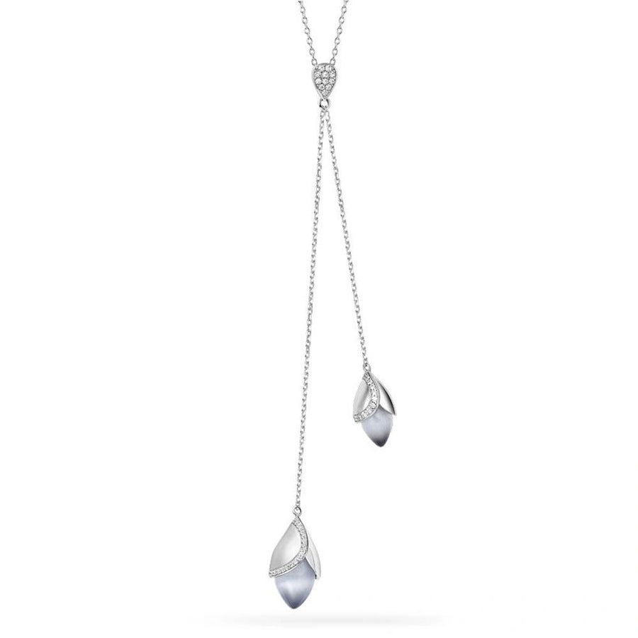 Fei Liu Magnolia Sterling Silver Lariat Necklace - Eagle and Pearl Jewelers