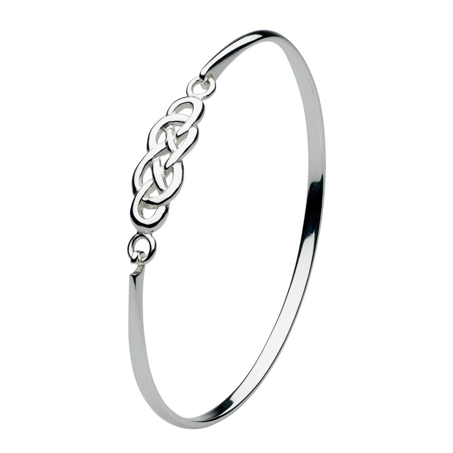 Heritage Moire Celtic Figure of Eight Sterling Silver Bangle - Eagle and Pearl Jewelers