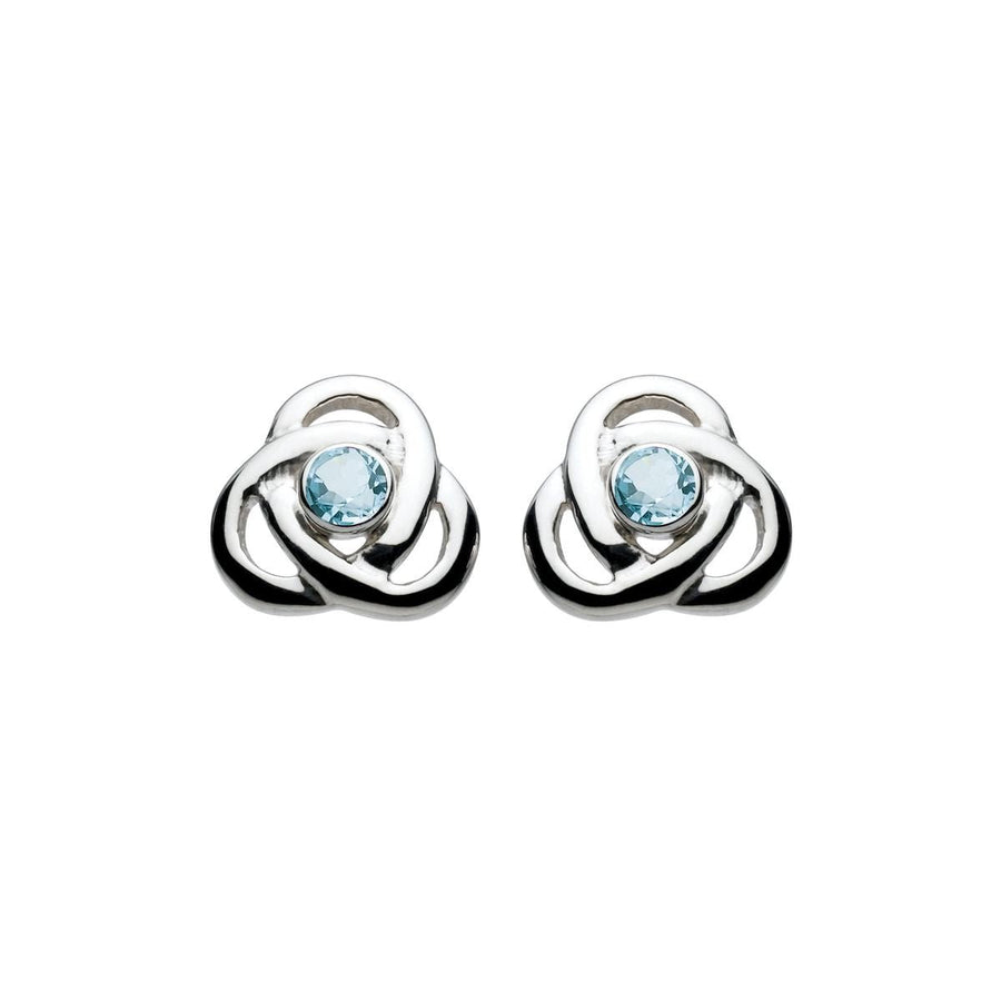 Heritage Oona Knot Blue Topaz Sterling Silver Stud Earrings - Eagle and Pearl Jewelers