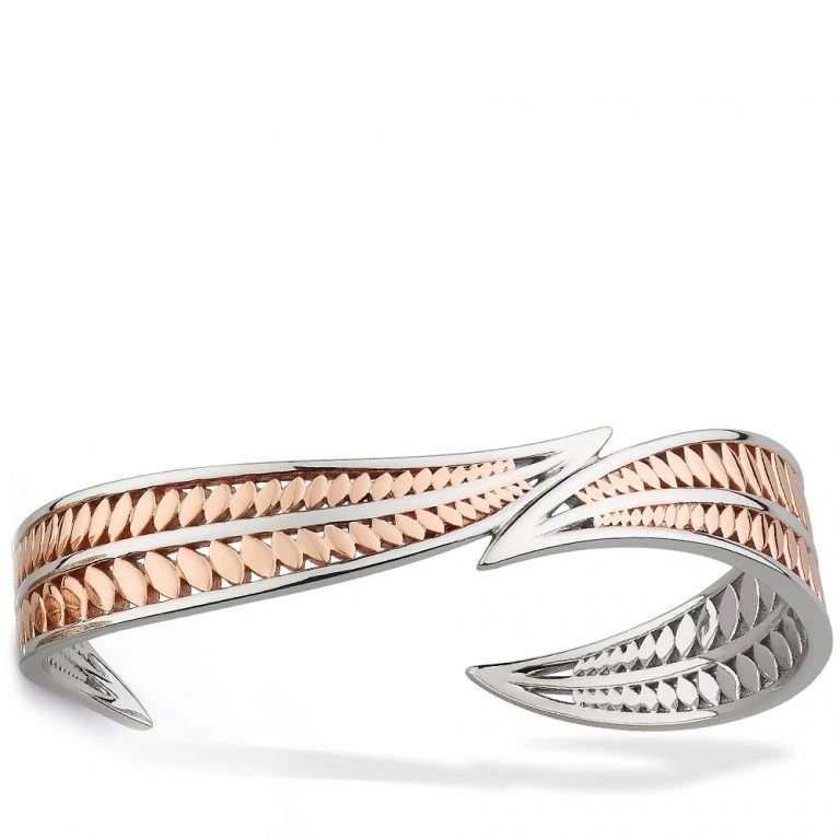 Kit Heath Blossom Eden Blush 18kt Rose Gold Plate Leaf Sterling Silver Bangle - Eagle and Pearl Jewelers