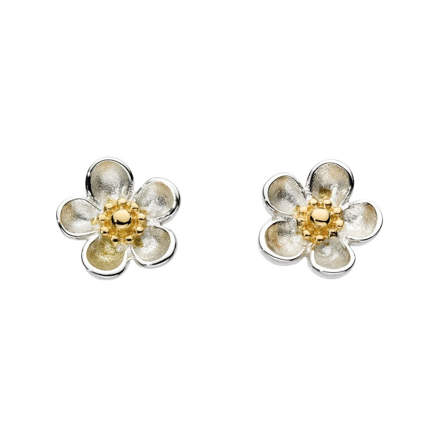 Kit Heath Blossom Wood Rose 18kt Gold Plate Stud Earrings - Eagle and Pearl Jewelers