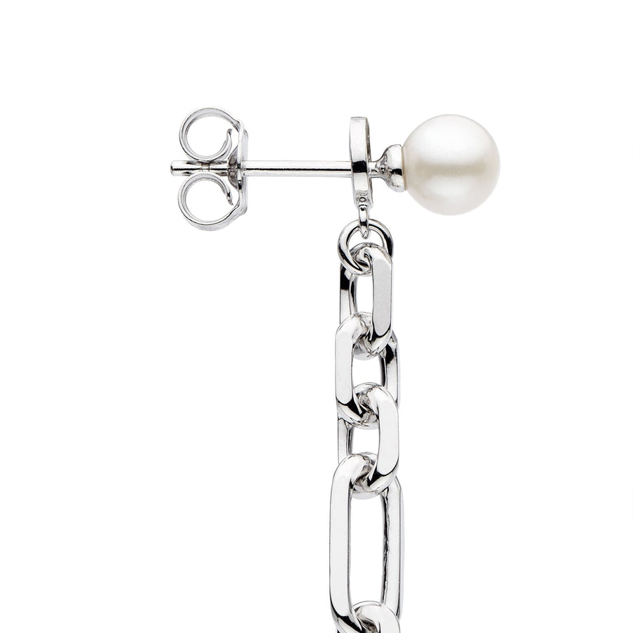 Kit Heath Revival Astoria Figaro Pearl Chain Link Drop Earrings - Eagle and Pearl Jewelers