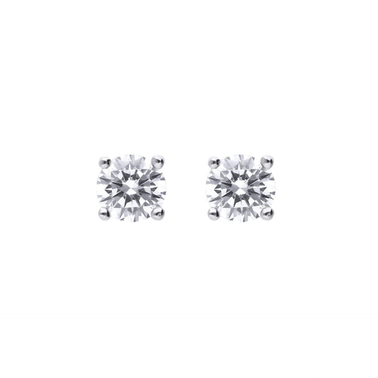 Diamonfire Four Claw 4mm Solitaire Zirconia Stud Earrings - Eagle and Pearl Jewelers