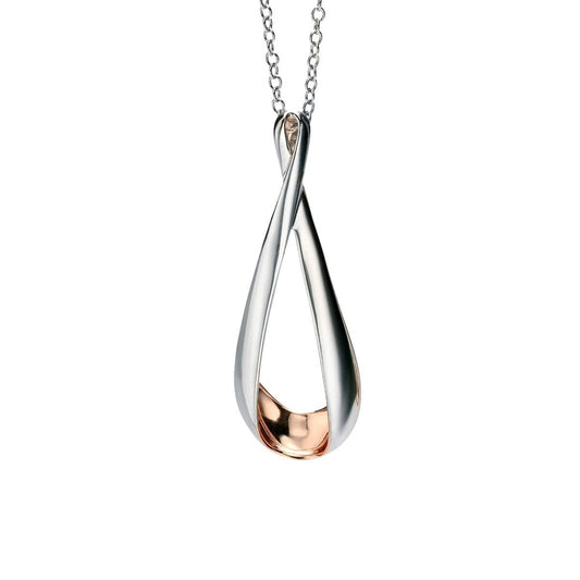 Fiorelli Open Teardrop Pendant with Rose Gold Plating - Eagle and Pearl Jewelers