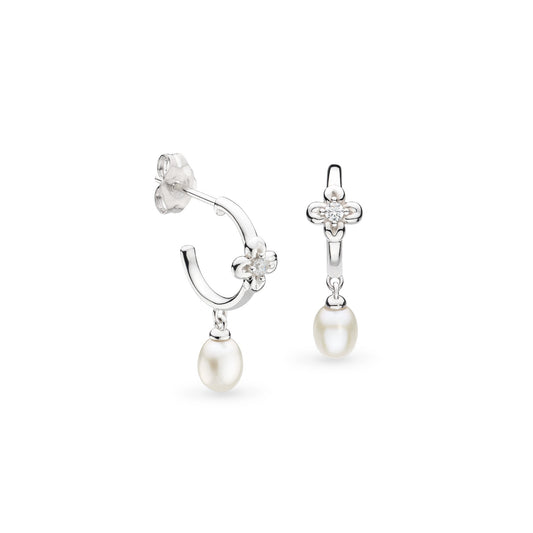 Kit Heath Blossom Flyte Honey Flower Pearl Hoop Earrings - Eagle and Pearl Jewelers