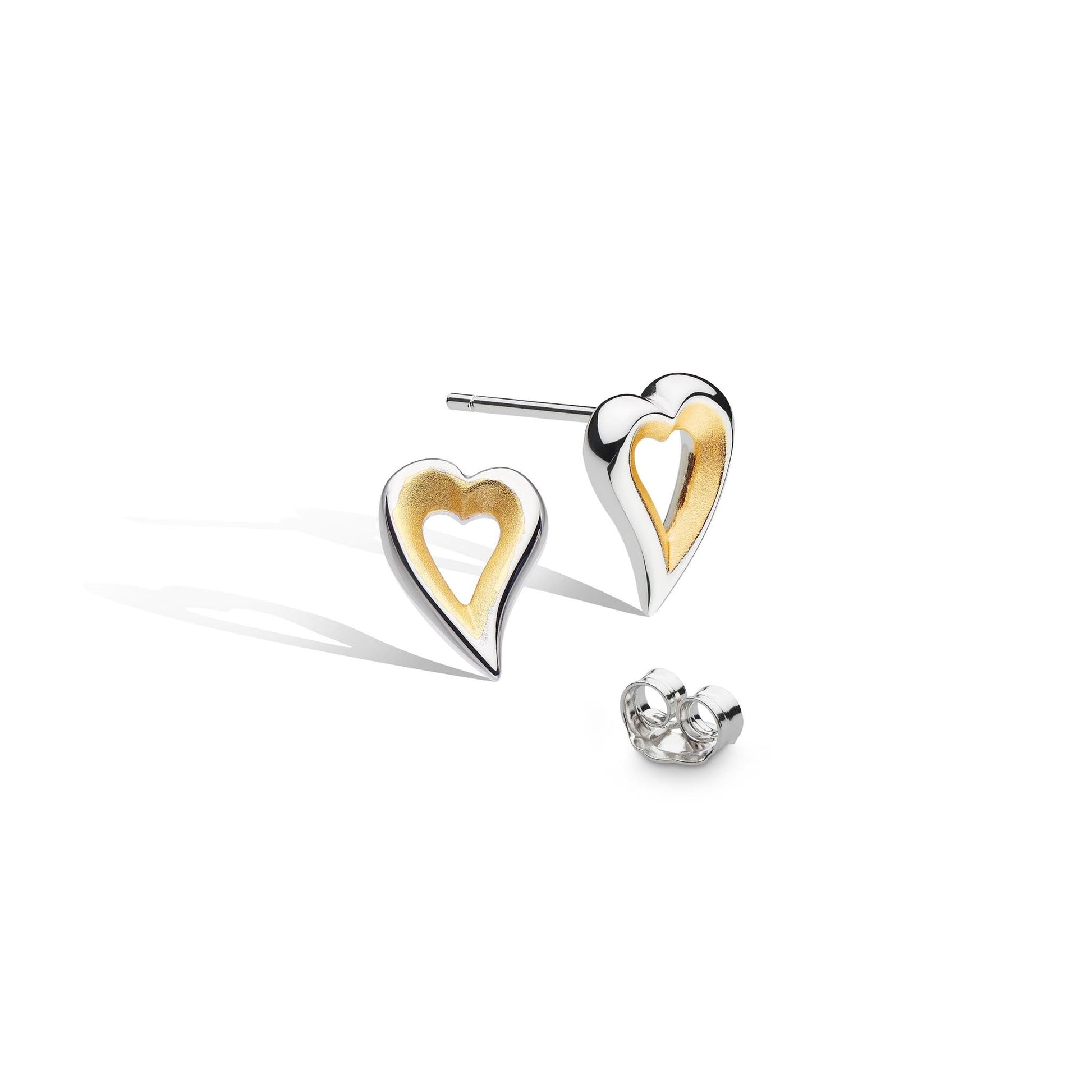 Kit Heath Desire Love Story Golden Heart Stud Earrings - Eagle and Pearl Jewelers