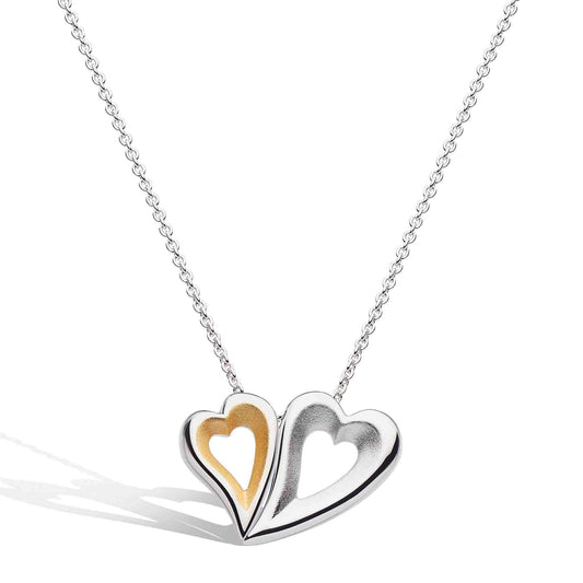 Kit Heath Desire Love Story Tender Together Golden Twinned Heart Necklace - Eagle and Pearl Jewelers