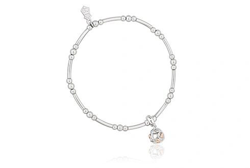 Clogau Caged Pearl Sterling Silver with Welsh Gold Affinity Bracelet 17-18cm - Eagle and Pearl Jewelers