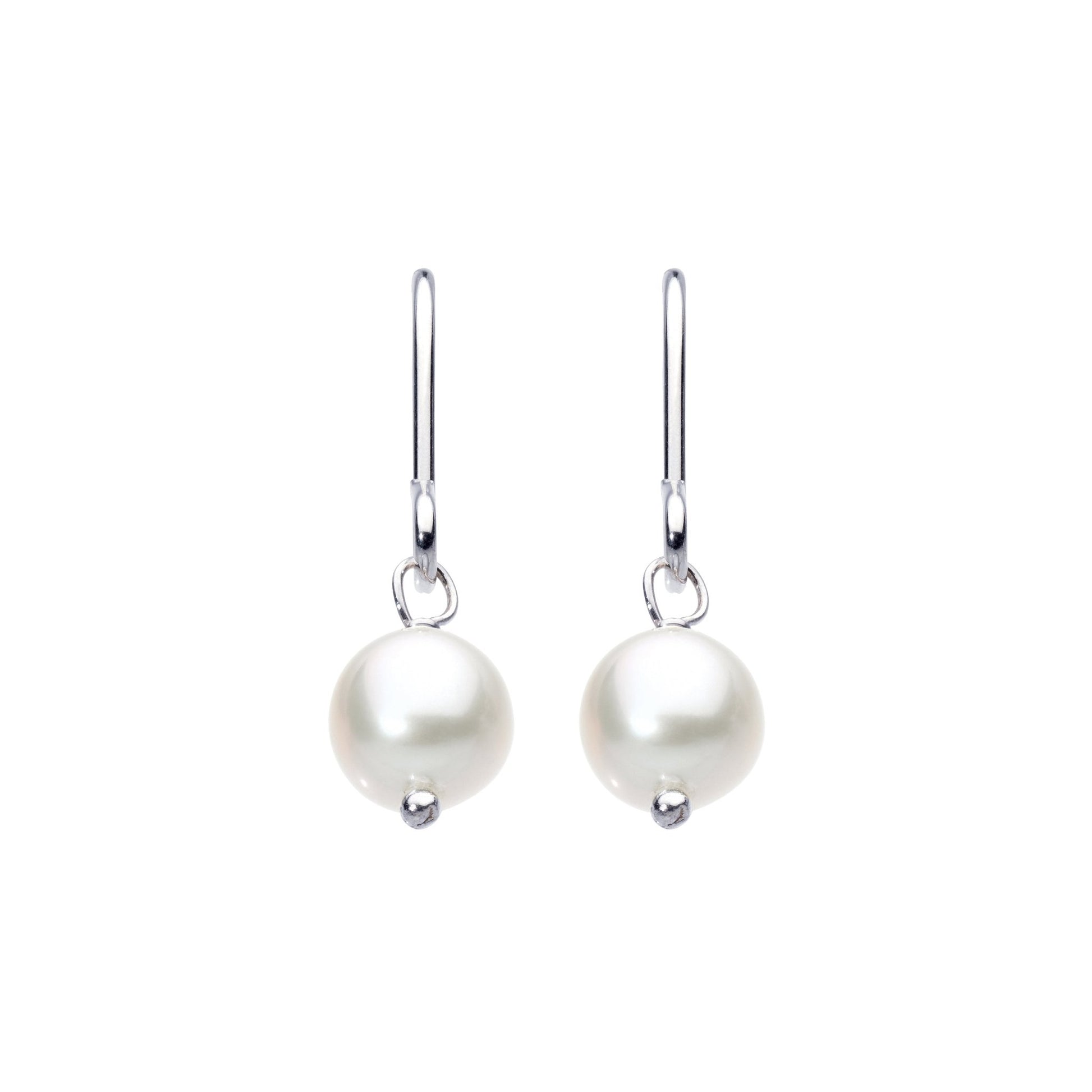 Dew 5.5mm Freshwater Button Pearl Drop Earrings - Eagle and Pearl Jewelers