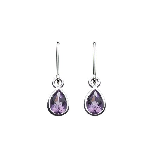 Dew Amethyst Tear Stone Drop Earrings - Eagle and Pearl Jewelers