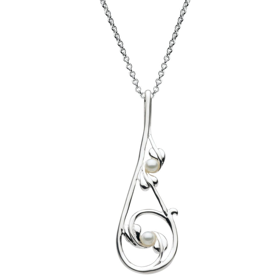Dew Annabel Leaves and Freshwater Pearls Sterling Silver 18" Necklace - Eagle and Pearl Jewelers
