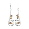 Dew Annabel Mixed 14kt Gold Leaf and Freshwater Pearl Sterling Silver Drop Earrings - Eagle and Pearl Jewelers