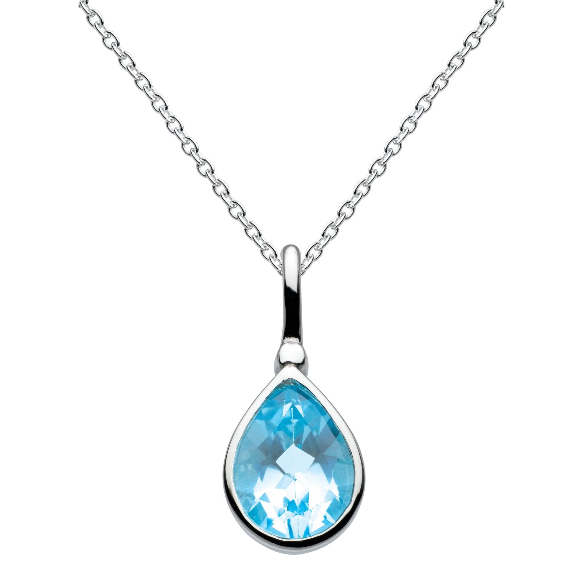 Dew Blue Topaz Tear Drop Pendant - Eagle and Pearl Jewelers