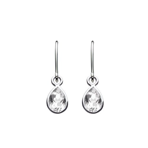 Dew Cubic Zirconia Tear Stone Drop Earrings - Eagle and Pearl Jewelers