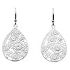 Dew Floral Tear Sterling Silver Drop Earrings - Eagle and Pearl Jewelers