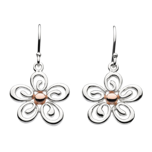 Dew Geranium with 14kt Rose Gold Plate Sterling Silver Drop Earrings - Eagle and Pearl Jewelers