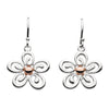 Dew Geranium with 14kt Rose Gold Plate Sterling Silver Drop Earrings - Eagle and Pearl Jewelers