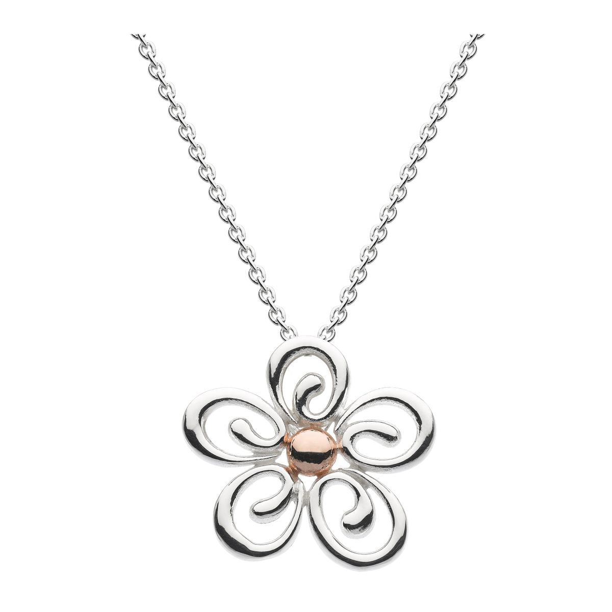 Dew Geranium with 14kt Rose Gold Plate Sterling Silver Pendant - Eagle and Pearl Jewelers