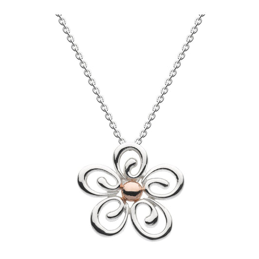 Dew Geranium with 14kt Rose Gold Plate Sterling Silver Pendant - Eagle and Pearl Jewelers