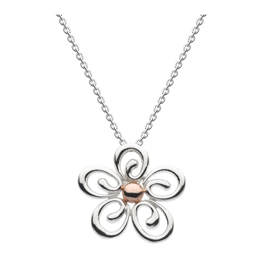 Dew Geranium with 14kt Rose Gold Plate Sterling Silver Pendant - Eagle and Pearl Jewelers