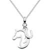 Dew Hoofing Around Horse and Horseshoe Sterling Silver Necklace - Eagle and Pearl Jewelers