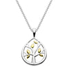 Dew Leafed Tree 14ct Gold Plate Sterling Silver Necklace - Eagle and Pearl Jewelers