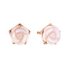 Dew Mother of Pearl Pink Carnation Rose Sterling Silver with 14kt Rose Gold Plate Stud Earrings - Eagle and Pearl Jewelers
