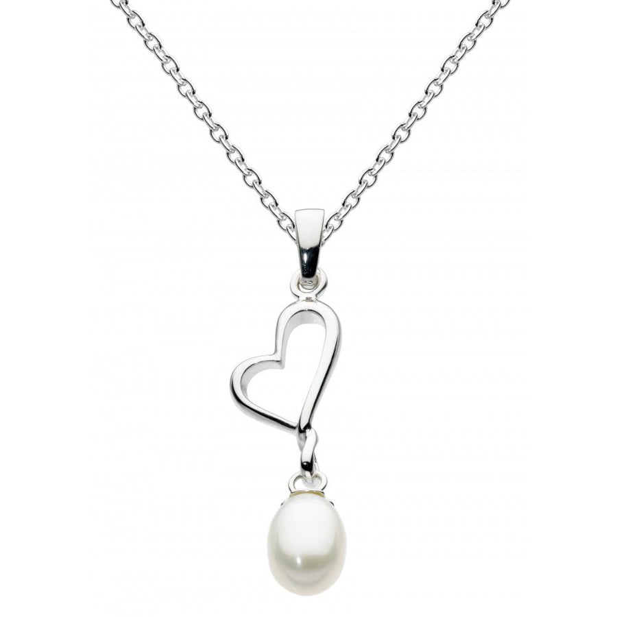 Dew Open Heart & Pearl Pendant - Eagle and Pearl Jewelers