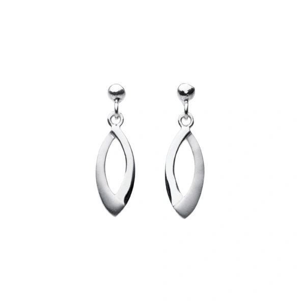 Dew Open Loop Sterling Silver Drop Earrings - Eagle and Pearl Jewelers