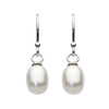 Dew Oval Freshwater Pearl Sterling Silver Drop Earrings - Eagle and Pearl Jewelers