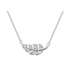 Dew Pave Leaf Sterling Silver Necklace - Eagle and Pearl Jewelers