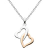 Dew Sterling Silver Interlinking Hearts with 14ct Rose Gold Plate Necklace - Eagle and Pearl Jewelers