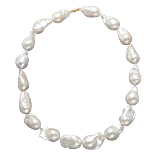 E&P 12-15mm Cultured Baroque Pearl 18" Necklace with 14k Yellow Gold Clasp - Eagle and Pearl Jewelers