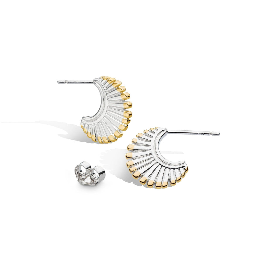 Essence Radiance Golden Small Fan Stud Earrings - Eagle and Pearl Jewelers