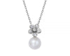 Fei Liu Alyssum 18kt Gold Small Pearl Drop Diamond-Set Pendant - Eagle and Pearl Jewelers