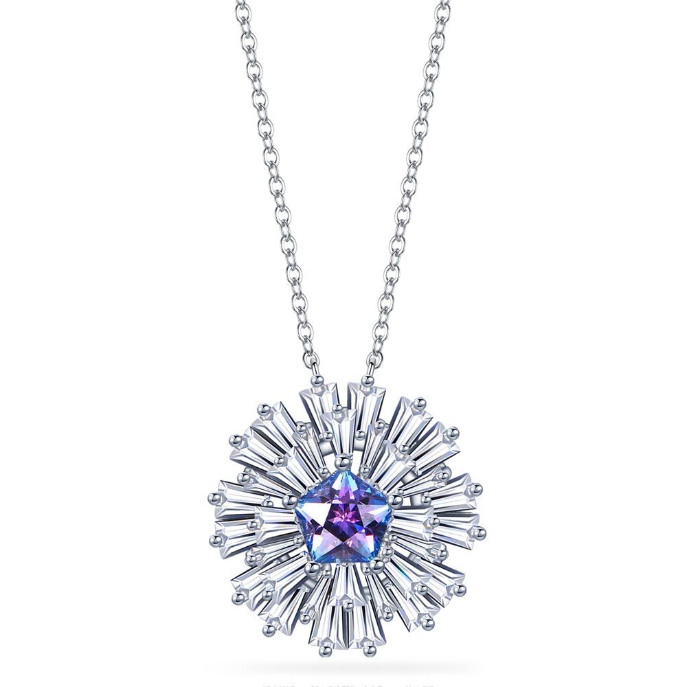 Buy Large Silver Flowerburst Necklace.