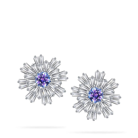 Fei Liu Carpe Diem Flower Burst Sterling Silver Stud Earrings - Eagle and Pearl Jewelers