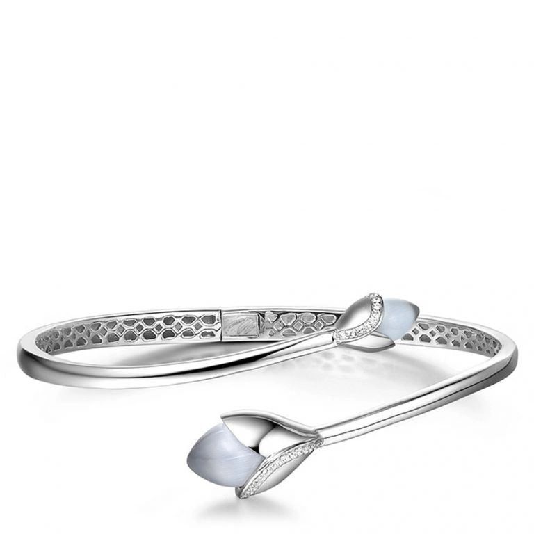 Fei Liu Magnolia Sterling Silver Bangle - Eagle and Pearl Jewelers