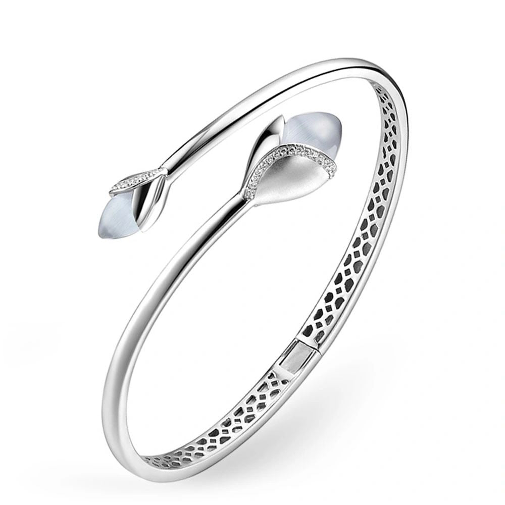 Fei Liu Magnolia Sterling Silver Bangle - Eagle and Pearl Jewelers