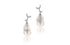 Fei Liu Whispering Baroque Pearl with Diamonds and 18kt Black Gold Drop Earrings - Eagle and Pearl Jewelers