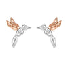 Heritage Celtic Creatures Hummingbird Rose Gold Plate Stud Earrings - Eagle and Pearl Jewelers