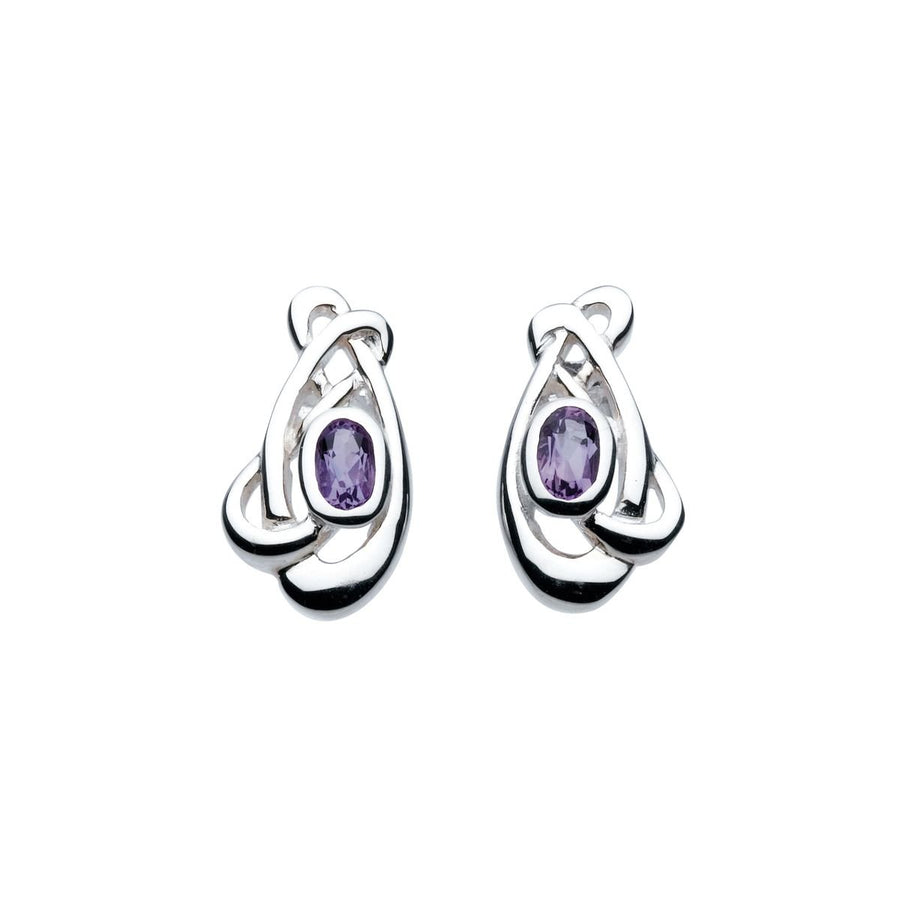 Heritage Heather Art Nouveau Amethyst Sterling Silver Earrings - Eagle and Pearl Jewelers