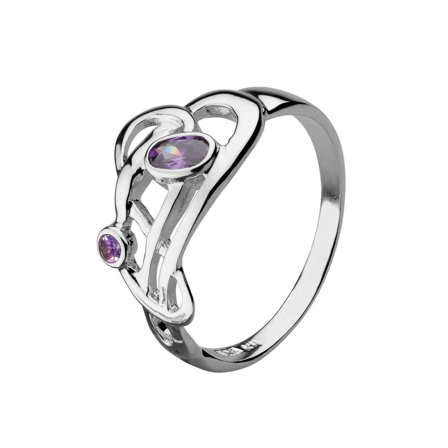 Heritage Heather Art Nouveau Amethyst Sterling Silver Ring - Eagle and Pearl Jewelers