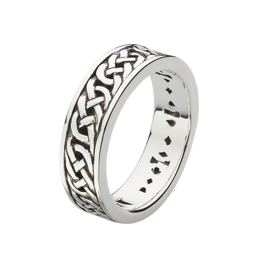 Heritage Ladies Celtic Wedding 5mm Sterling Silver Band Ring - Eagle and Pearl Jewelers